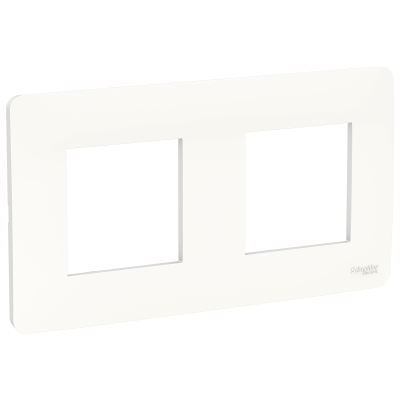 NEW UNICA STUDIO BLANC PLAQUE 2 POSTES (4 modules)