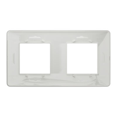 NEW UNICA STUDIO BLANC PLAQUE 2 POSTES (4 modules)