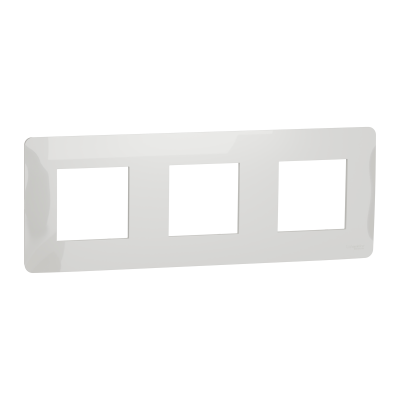 NEW UNICA STUDIO BLANC PLAQUE 3 POSTES (6 modules)