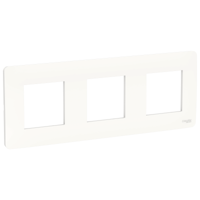 NEW UNICA STUDIO BLANC PLAQUE 3 POSTES (6 modules)