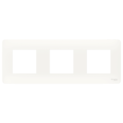 NEW UNICA STUDIO BLANC PLAQUE 3 POSTES (6 modules)