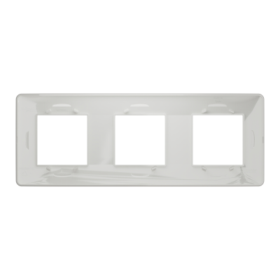 NEW UNICA STUDIO BLANC PLAQUE 3 POSTES (6 modules)