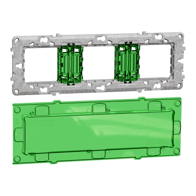 NEW UNICA SUPPORT ZAMAK 3 POSTES 6-8 MODULES + CAPOT PROTECTION
