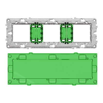 NEW UNICA SUPPORT ZAMAK 3 POSTES 6-8 MODULES + CAPOT PROTECTION