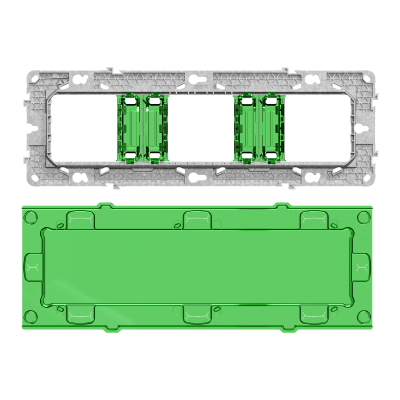 NEW UNICA SUPPORT ZAMAK 3 POSTES 6-8 MODULES + CAPOT PROTECTION