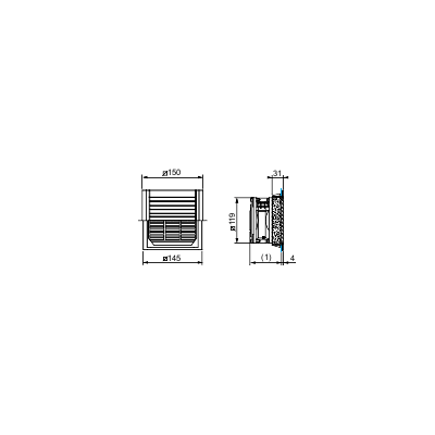 GRILLE DE SORTIE DECOUPE 291x291mm