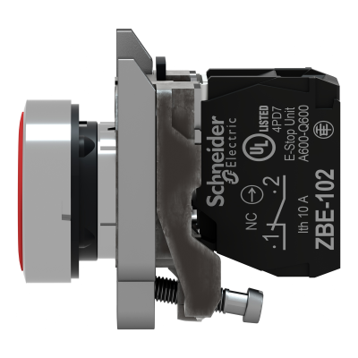 BOUTON POUSSOIR A IMPULSION Ø22 ROUGE 1O