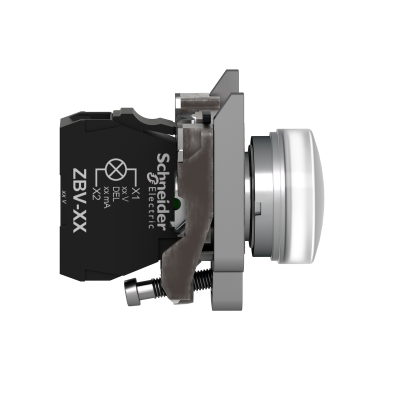 VOYANT ROND Ø22 IP 66 BLANC LED INTEGREE 24V AC-DC