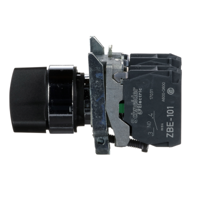 BOUTON TOURNANT NOIR Ø22 2 POS.FIXES 1O+1F