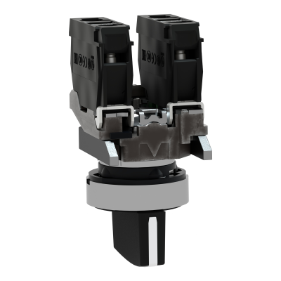 BOUTON TOURNANT NOIR Ø22 3 POS.FIXES NOIR 2F