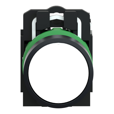 BOUTON POUSSOIR HARMONY XB5 AFFLEURANT 1F Ø22 BLANC