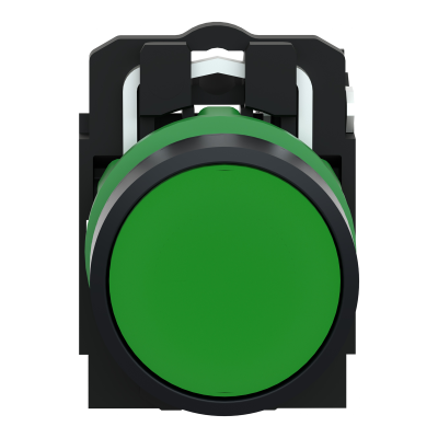 BOUTON POUSSOIR HARMONY XB5 AFFLEURANT 1F Ø22 VERT