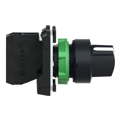 BOUTON TOURNANT HARMONY XB5 2 POS.A RAP. 1F Ø22 NOIR