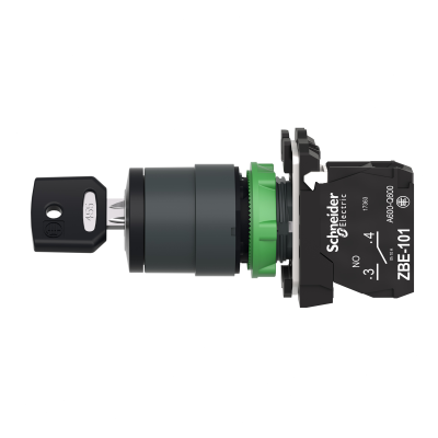 BOUTON A CLE 455 HARMONY XB5 Ø22 2 POS.FIX. RETE G 1F