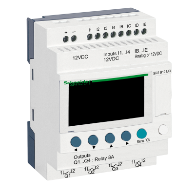 ZELIO LOGIC - RELAIS INTELLIGENT COMPACT 12 E/S 12VCC - HORLOGE - AFF