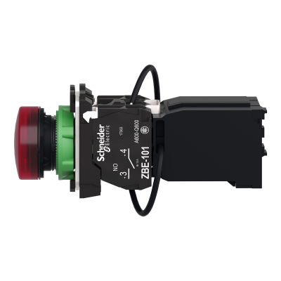 VOYANT ROND HARMONY XB5 ROUGE LED ALIM TRANSFO 400V Ø22