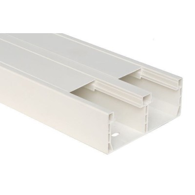 GOULOTTE SYS45 125X50 - 2 COMPARTIMENTS L2M CARTON 16M/8LG BLANC 9010