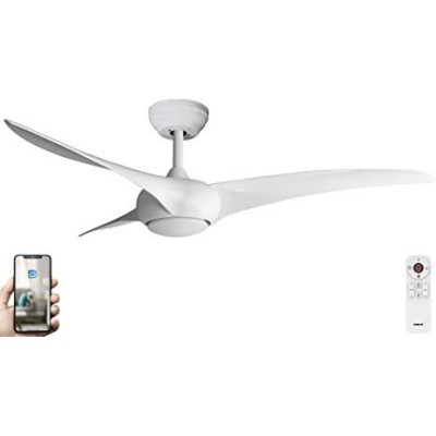 BRASSEUR D'AIR SAONA DC 3 PALES ABS BLANC Ø132cm TELECDE-WIFI-LED 20W