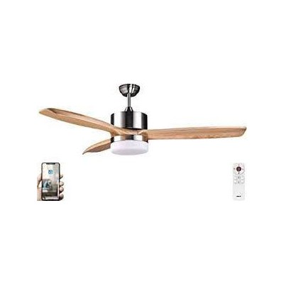 BRASSEUR D'AIR TAHAA DC 3 PALES BOIS Ø132cm TELECDE-WIFI LED 3CCT