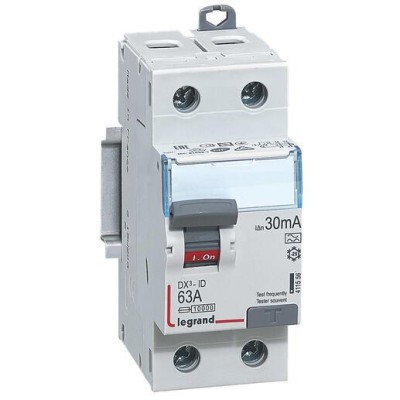 INTER DIFF DX³-ID 2P 63A 30MA TYPE A (AR.HAUT VIS / DEP.BAS VIS)