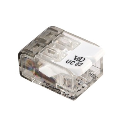 BORNE MINI CONNEXION RAPIDE FIL SOUPLE 2X0,2-4MM A LEVIER (100 PCS)