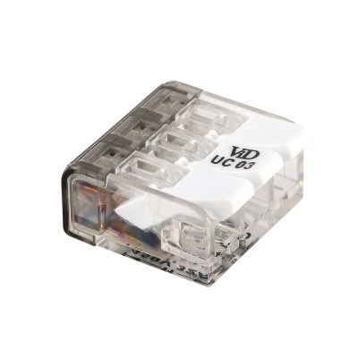 BORNE MINI CONNEXION RAPIDE FIL SOUPLE 3X0,2-4MM A LEVIER (50 PCS)