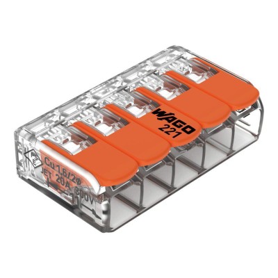 WAGO MINI BORNE CONNEXION A LEVIER 5x4MM² (Boite 25 bornes)