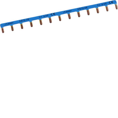 PEIGNE HAGER 1P 63A 13M LANGUETTE 10mm² BLEU