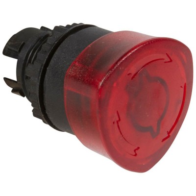 COUP DE POING Ø40 POUSSER-TOURNER LUMINEUX IP69 OSMOZ COMPO. - ROUGE