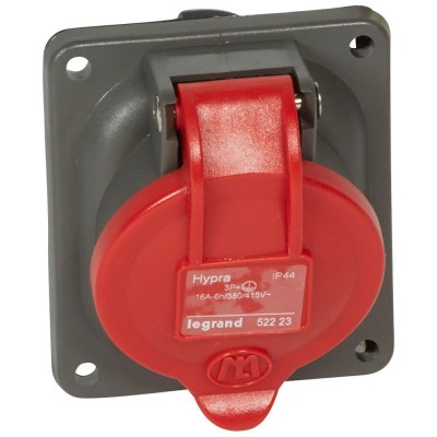 HYPRA PRISE FIXE IP44 16A - 380-415VCA 3P+T PLASTIQUE
