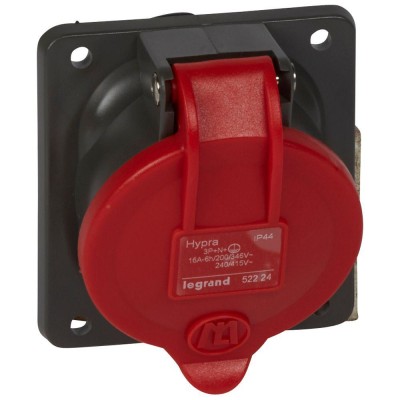 HYPRA PRISE FIXE IP44 16A - 380-415VCA 3P+N+T PLASTIQUE