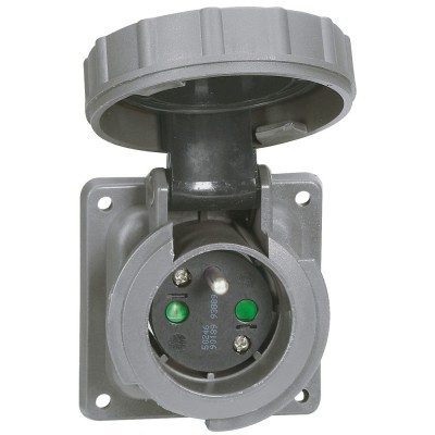HYPRA PRISE FIXE A BROCHAGE DOMESTIQUE IP66/67-55 16A 250VAC 2P+T