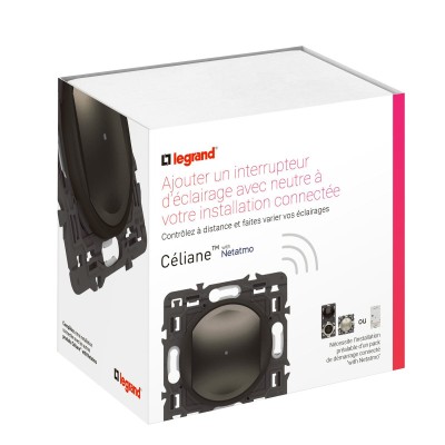 CELIANE WITH NETATMO GRAPHITE INTER FILAIRE CONNECTE OPTION VARIATEUR