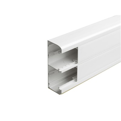 GOULOTTE DLP M45 130x50 BLANC 2 COMPARTIMENTS L-2m (Carton 12m/6 long