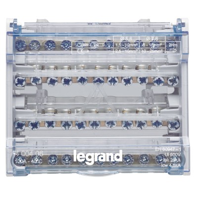 REPARTITEUR MODULAIRE LEGRAND 4P 100A 10 DEPARTS 6 MODULES