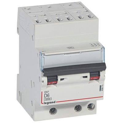 DISJ DX³ 3P D06A 6/10KA - Arrivée Haute Auto / Départ Bas Vis