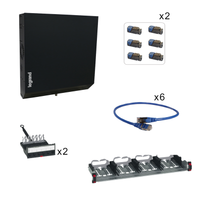 PACK COFFRET VERTICAL TERTIARE DE PROXIMIT2 LINKEO 19''  6 LIENS RJ45