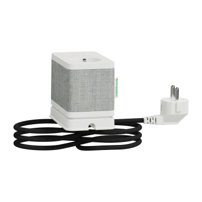 BLOC UNICA SYSTEM+ CLIP BUREAU 3 PC + USB A+C 3,1A 2m BLANC/TISSU