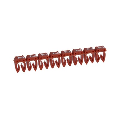 REPERE CAB3 CHIFFRE 2 FOND ROUGE FIL 1,5~2,5mm² (Réglette x30 pcs)