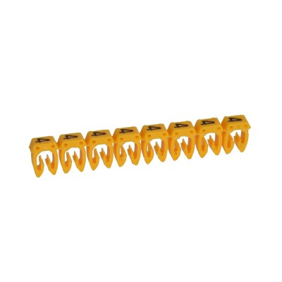 REPERE CAB3 CHIFFRE 4 FOND JAUNE FIL 1,5~2,5mm² (Réglette x30 pcs)