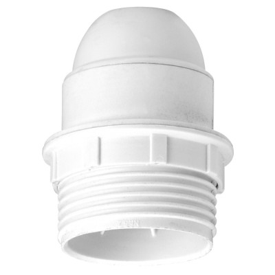 DOUILLE E27 BLANCHE 4A-100W MATIERE ISOLANTE SIMPLE BAGUE