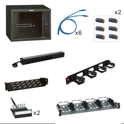 BAIE DE BRASSAGE 19" - PACK PETIT TERTIAIRE 20 RJ45