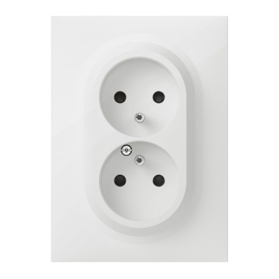 DOOXIE PC 2P+T 16A DOUBLE BLANC COMPLETE (Pour boîte 1 poste)