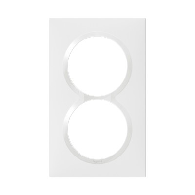 DOOXIE PLAQUE 2 POSTES BLANC ENTRAXE 57mm