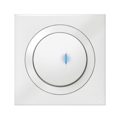 DOOXIE ONE POUSSOIR LUMINEUX 6A BLANC IP44 COMPLET
