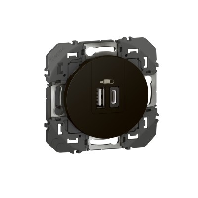 DOOXIE CHARGEUR USB Type A +Type C 3A 15W NOIR