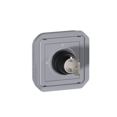 PLEXO GRIS INTER A CLE N°455 3 POSITIONS 2xNO 3A 250V  - COMPOSABLE