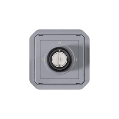 PLEXO GRIS INTER A CLE N°455 3 POSITIONS 2xNO 3A 250V  - COMPOSABLE
