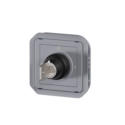 PLEXO GRIS INTER A CLE N°455 3 POSITIONS 2xNO 3A 250V  - COMPOSABLE