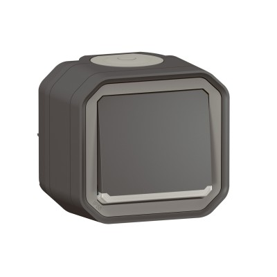PLEXO ANTHRACITE POUSSOIR NO LUMINEUX 10A IP55 IK08 - COMPLET SAILLIE